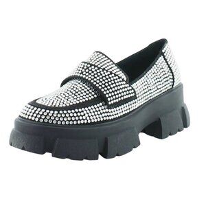Steve Madden Trifecta Chunky Platform Rhinestone Loafers Women Size 8 Whimsygoth